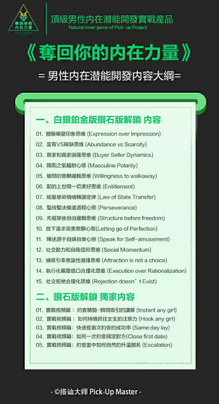 瑞恩情感课程《夺回你的内在力量》钻石版百度云下载