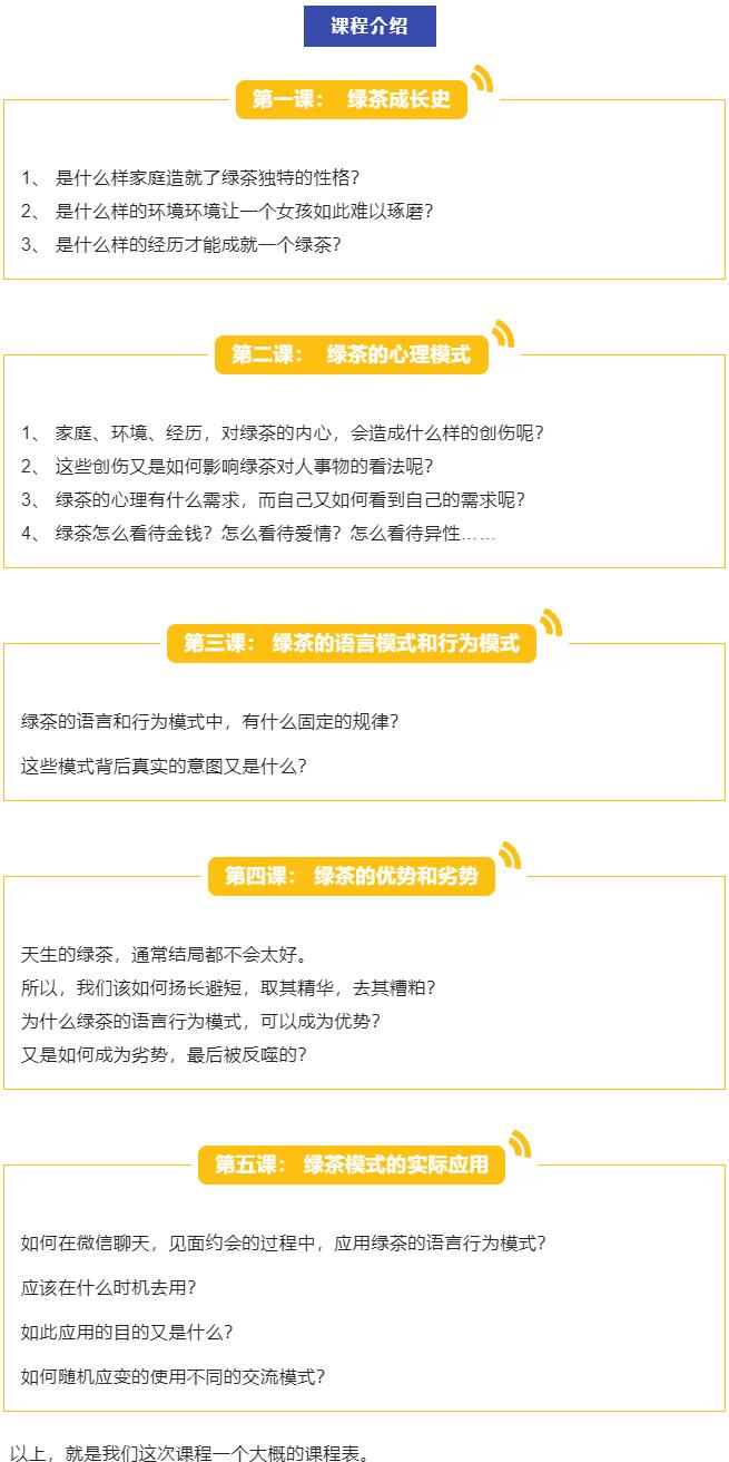 李越恋爱课程《绿茶线上课》百度云资源