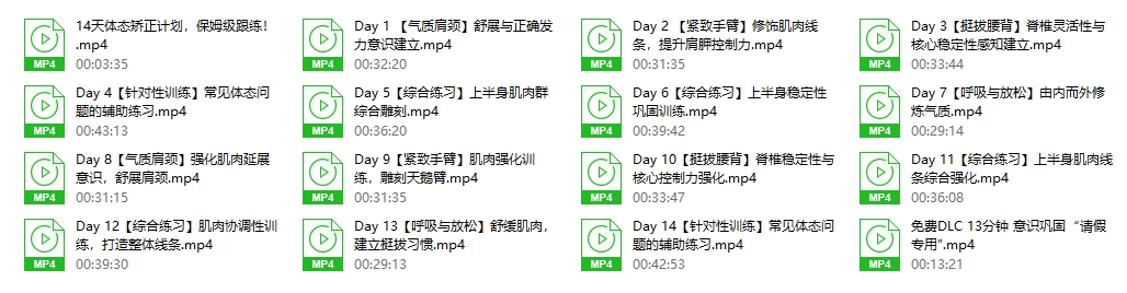 范李猿《14天体态矫正计划》上身篇