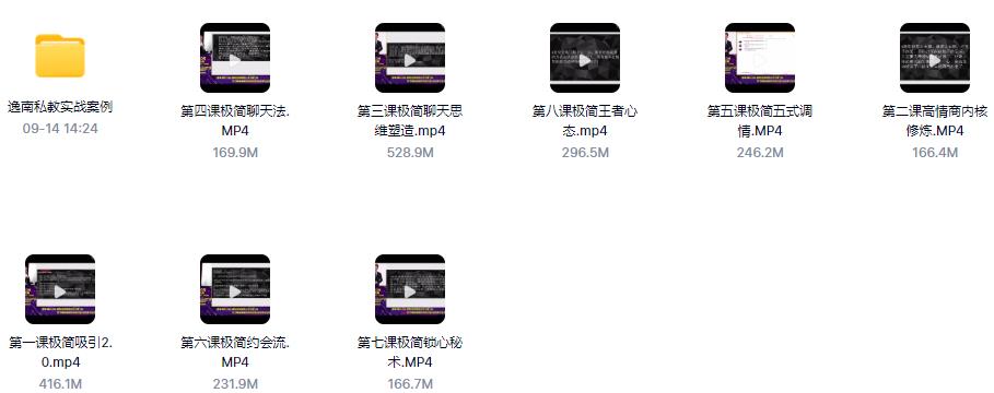 24065526206 (8.3GB)逸男私教《极简撩法》百度云资源