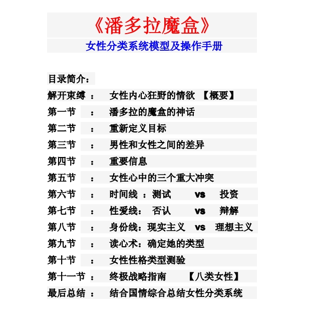 《女性分类模型操作》pdf电子版/无水印