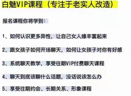 白魅VIP课程（专注老实人改造）百度网盘下载