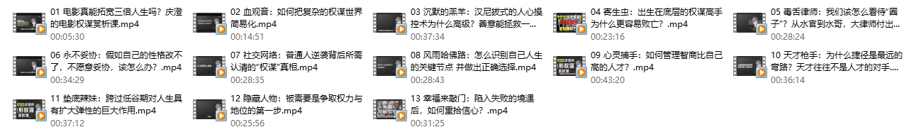 拓展三倍人生：庆澄的电影权谋赏析课-