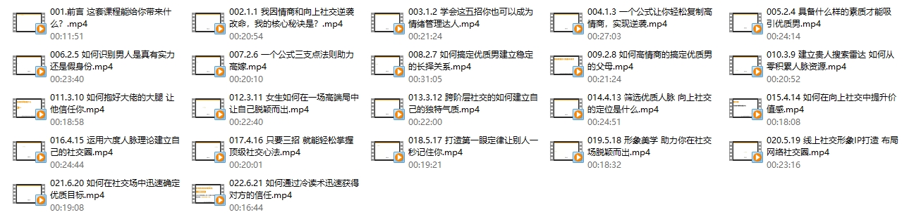 MU姐《高嫁实操秘籍-向上社交》系列课