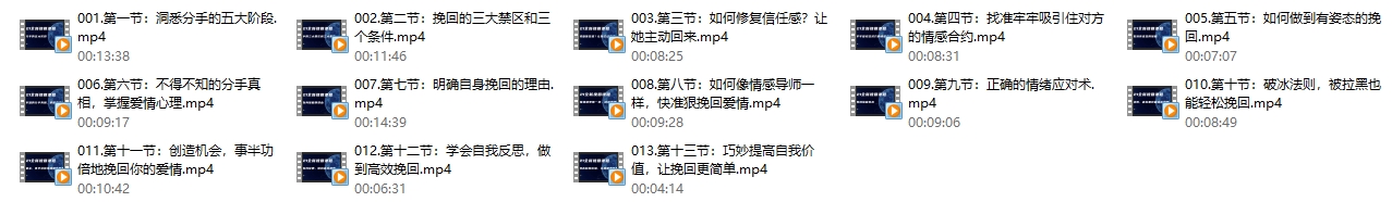 凡哥私教课程《挽回的核心秘密》