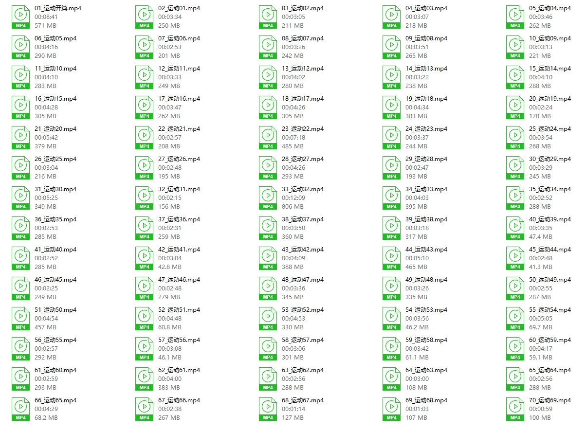 男女运动动作解析（69个动作大揭秘）70节