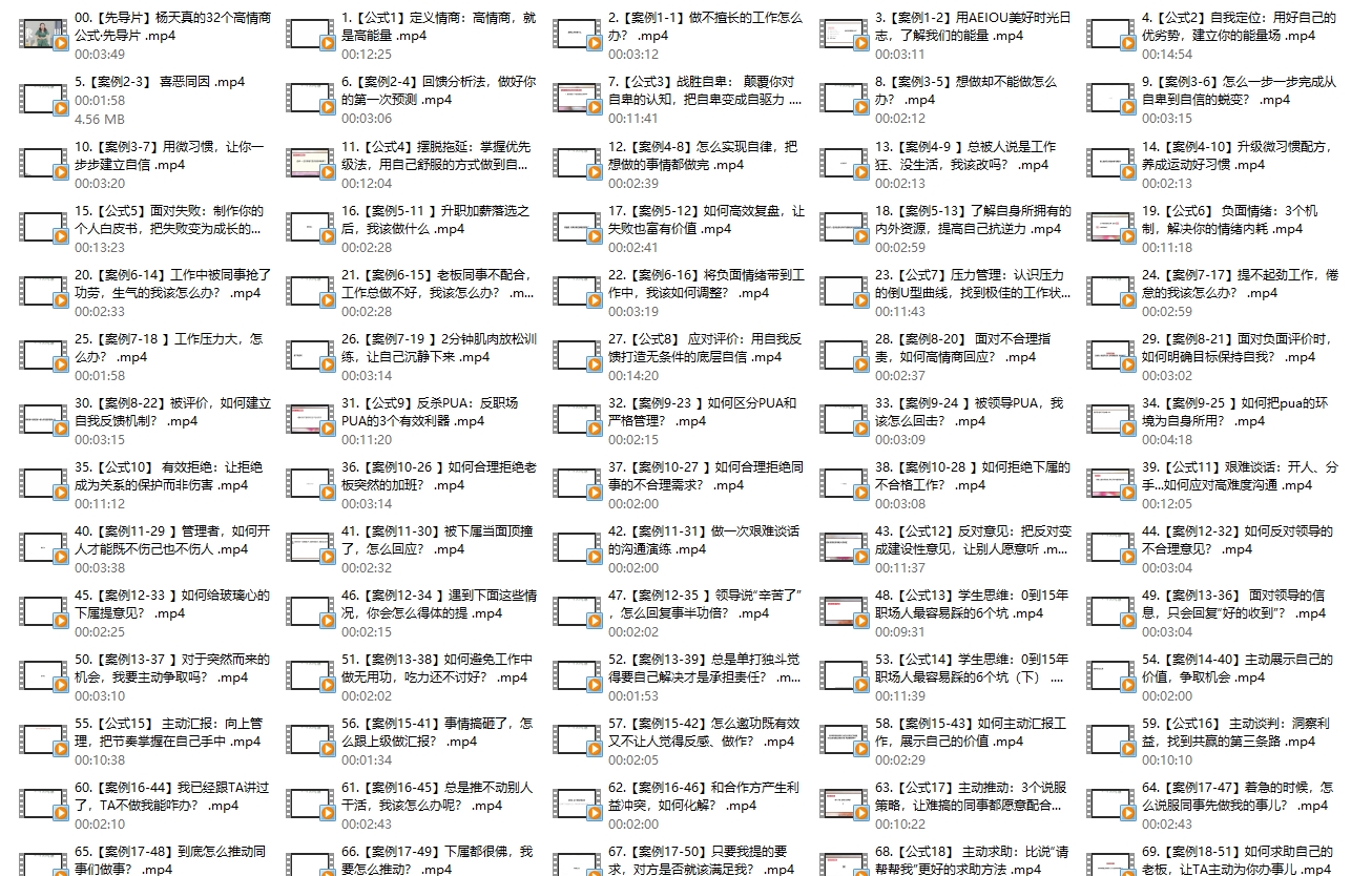 杨天真的32个高情商公式 +100节案例课133节完结