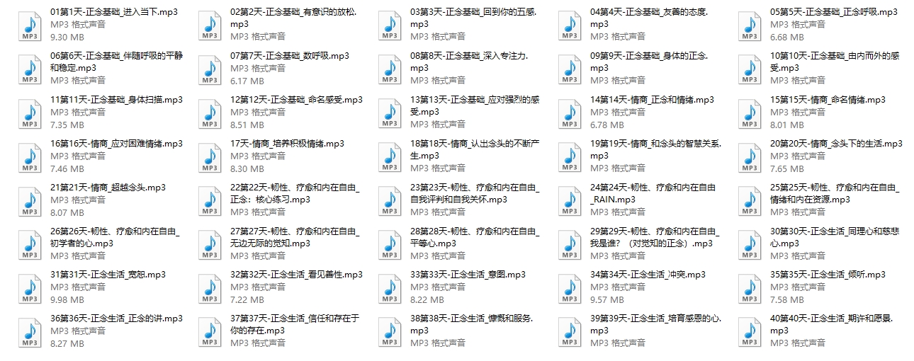 每日10分钟正念冥想课每天十分钟40天练习静坐解压放松课程