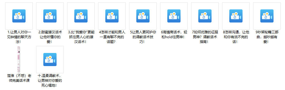 楚淮（不惑）老师完美话术课